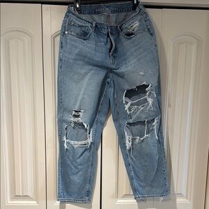 Distressed Blue Jeans